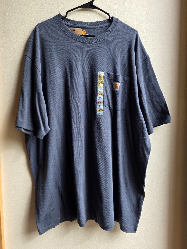 Nwt Carhartt Blue/Gray Pocket Rugged Work T-Shirt Big & Tall Size 2xl